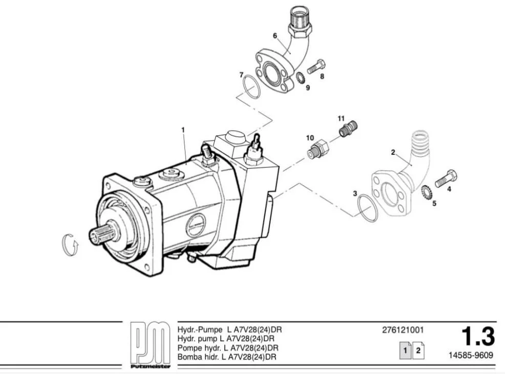 ใหม่ OEM Putzmeister 259028008 ปั๊มไฮดรอลิก A7V28dr 0